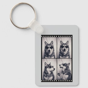 Husky Dog Portrait Key Ring