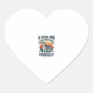 Husky Dog Quote Vintage Engraving Pet Lover Design Heart Sticker