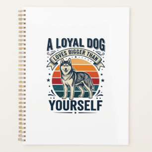 Husky Dog Quote Vintage Engraving Pet Lover Design Planner