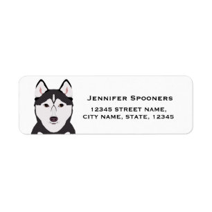 husky dog return address label
