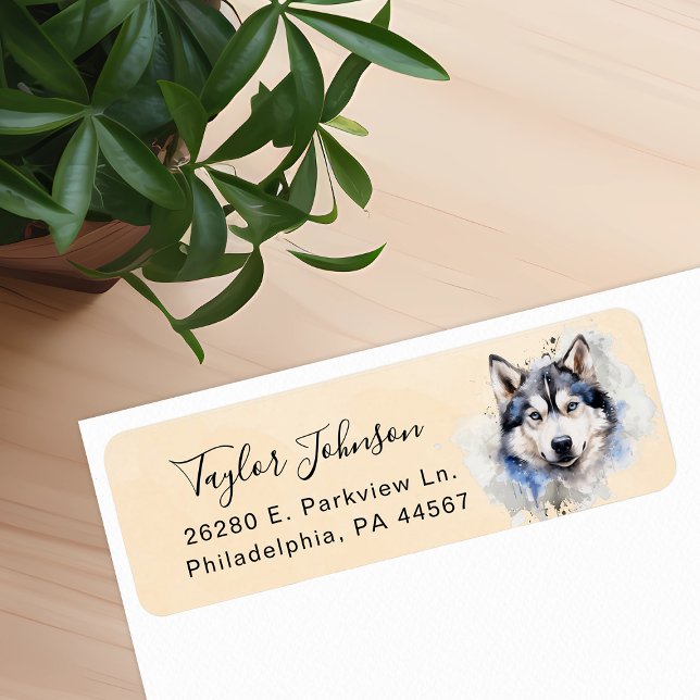 Husky Dog Return Address Label (Creator Uploaded)