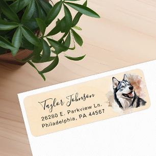 Husky Dog Return Address Label