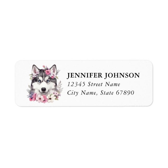 Husky Dog Return Address Labels (Front)