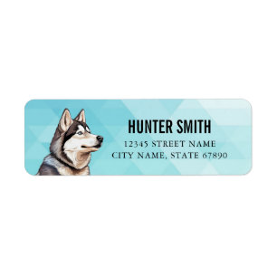 Husky Dog Return Address Labels