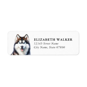Husky Dog Return Address Labels