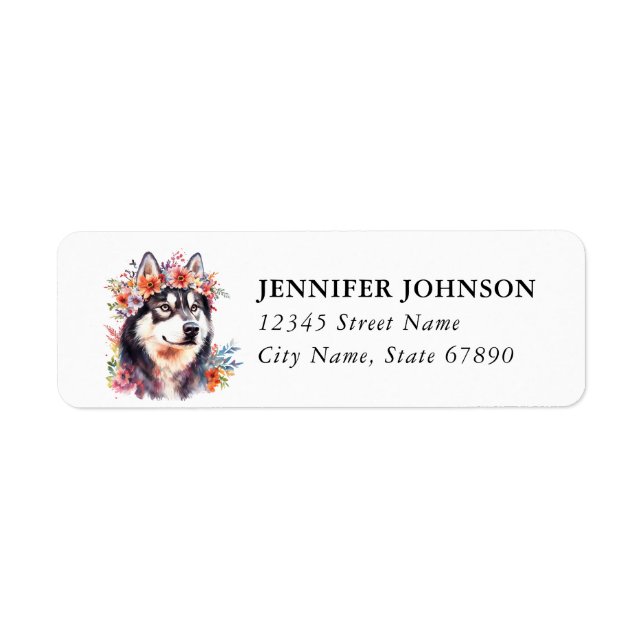 Husky Dog Return Address Labels (Front)
