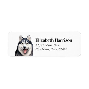 Husky Dog Return Address Labels