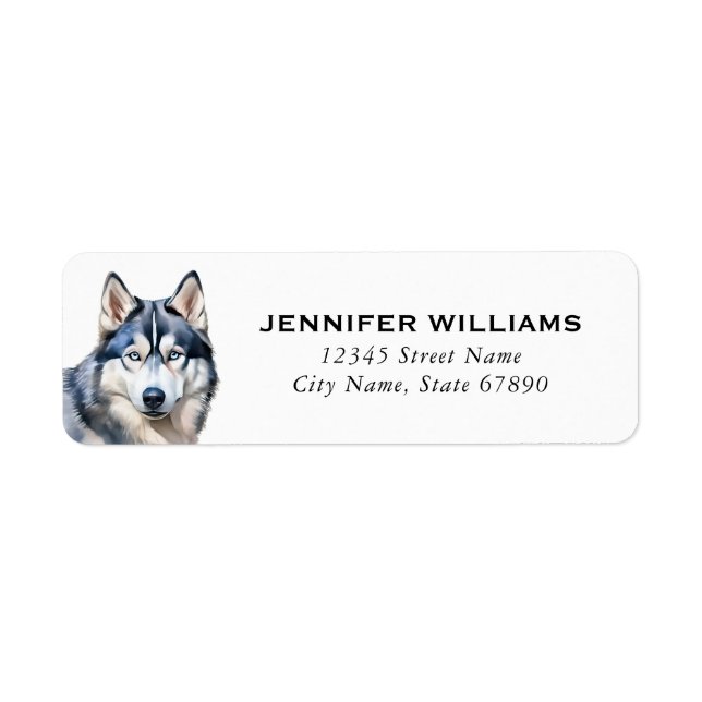 Husky Dog Return Address Labels (Front)