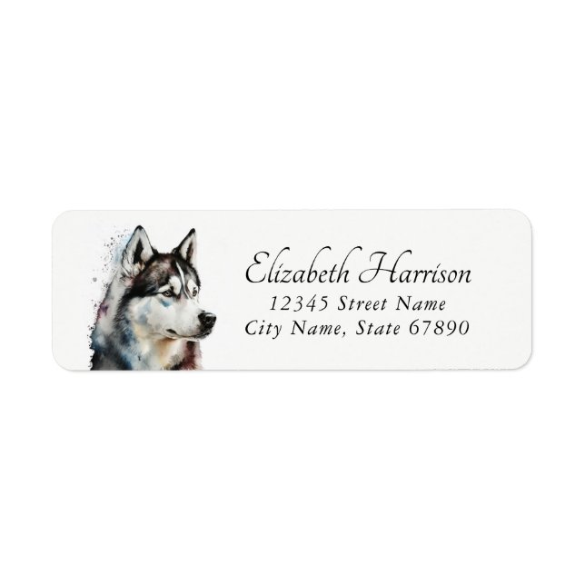 Husky Dog Return Address Labels (Front)