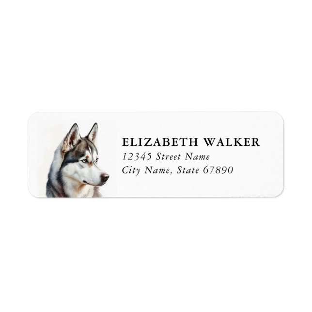 Husky Dog Return Address Labels (Front)