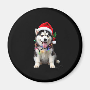 Husky Dog Santa Hat Christmas Tree Xmas Gifts For  Magnet
