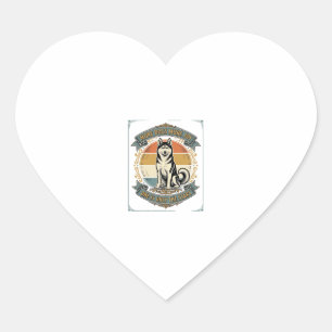 Husky Dog Shirt Vintage Engraving One More Dog Des Heart Sticker