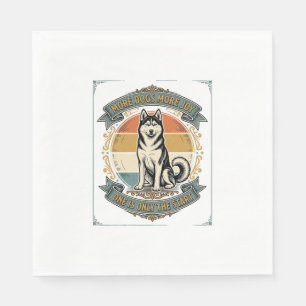 Husky Dog Shirt Vintage Engraving One More Dog Des Napkin