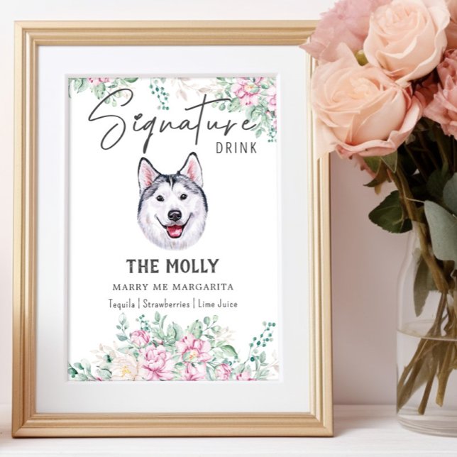 Husky Dog Signature Drink Sign (Creator Uploaded)