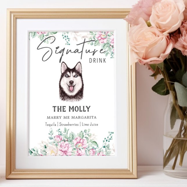 Husky Dog Signature Drink Sign (Creator Uploaded)