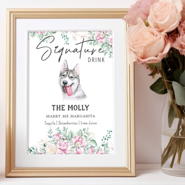 Husky Dog Signature Drink Sign (Creator Uploaded)