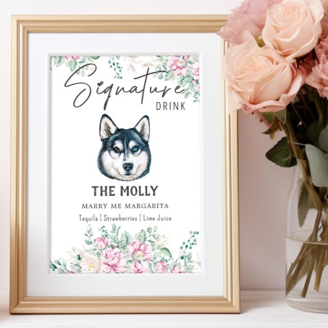 Husky Dog Signature Drink Sign (Creator Uploaded)