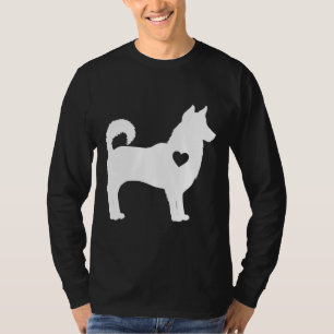 Husky Dog Silhouette Love Heart T-Shirt