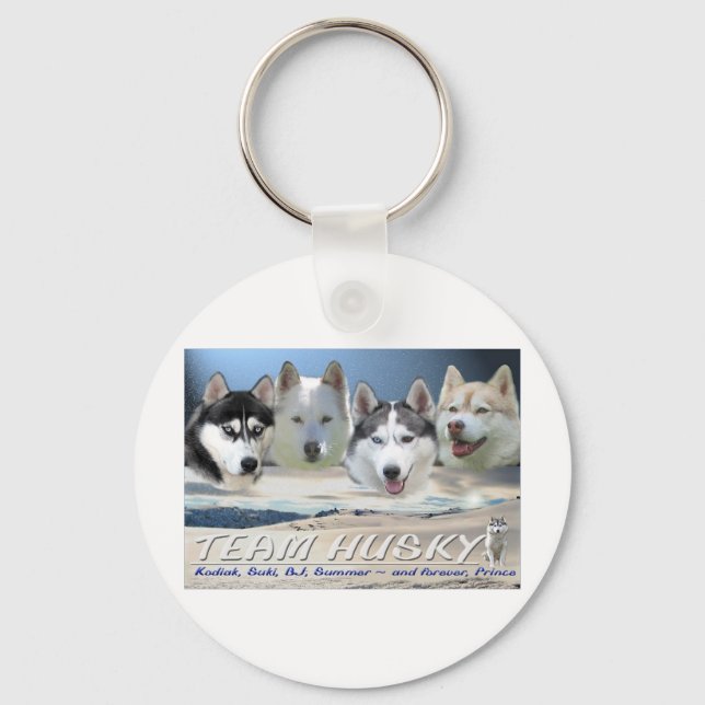 husky dog sleding key ring (Front)