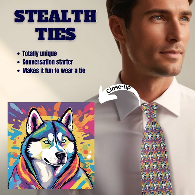 Husky Dog Stealth Neck Tie (Creator Uploaded)