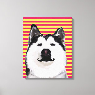 Husky Dog Stripes  Single Wall Art