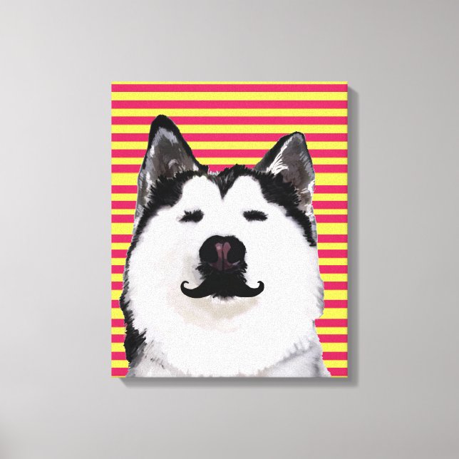 Husky Dog Stripes  Single Wall Art (Front)