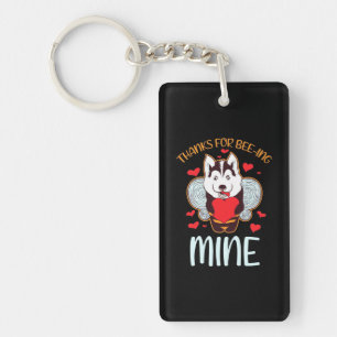 Husky Dog Thanks For Being Mine Key Ring