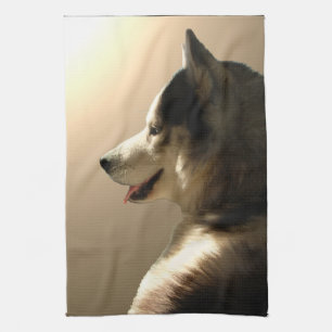 Husky Dog Towel Husky Malamute Pup Tea Towel