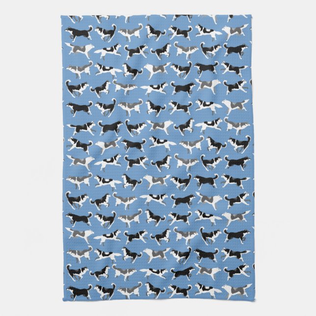 Husky Dog Towel Husky Malamute Tea Towel (Vertical)