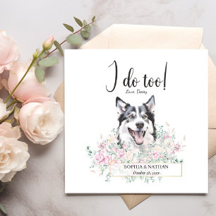 Husky Dog Wedding Cocktail Napkins