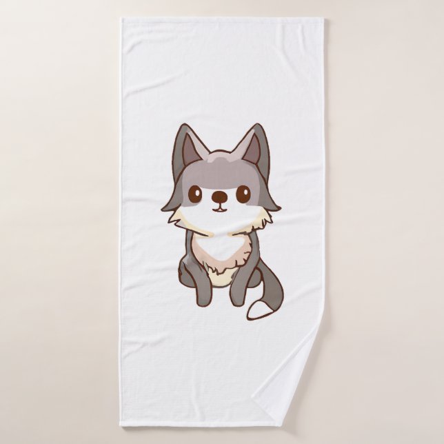 Husky Dog Wolfhound Bath Towel (Bath Towel)