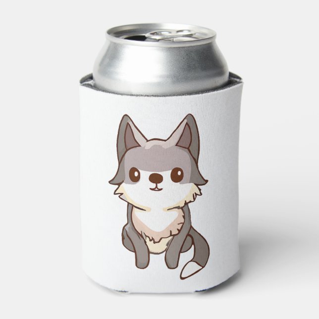 Husky Dog Wolfhound Can Cooler (Can Front)