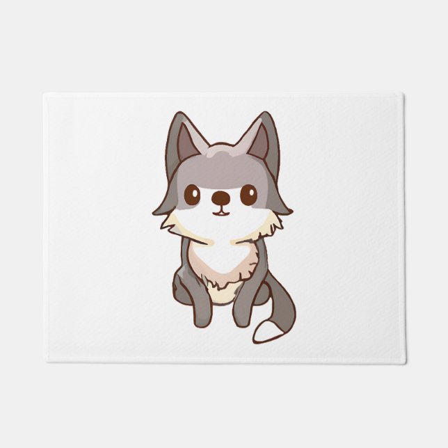 Husky Dog Wolfhound Doormat (Front)