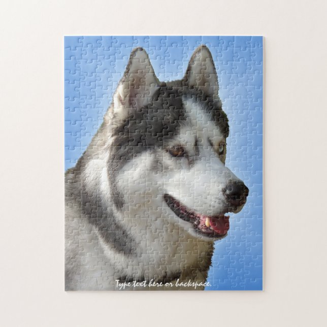 Husky Eyes Puzzle Personalised Sled Dog Puzzles (Vertical)