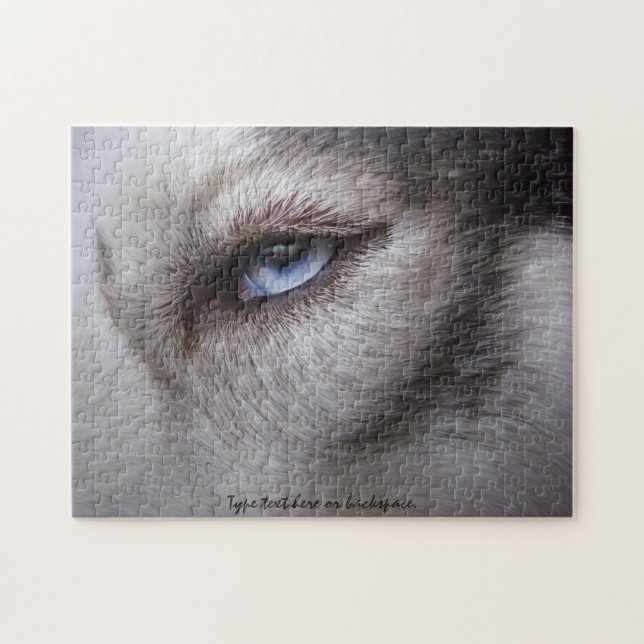 Husky Eyes Puzzle Personalised Sled Dog Puzzles (Horizontal)