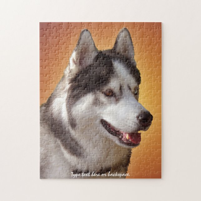 Husky Eyes Puzzle Personalised Sled Dog Puzzles (Vertical)