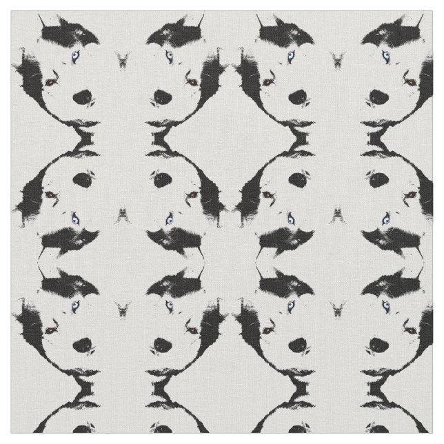 Husky Fabric Siberian Husky Fabrics Dog Pattern (Close Up)