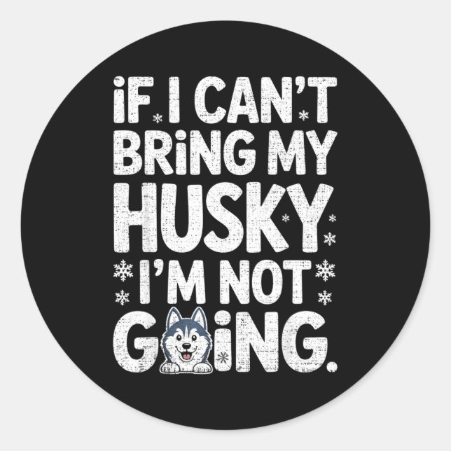 Husky For Men Women Siberian Huskies Dog Lover Tra Classic Round Sticker (Front)