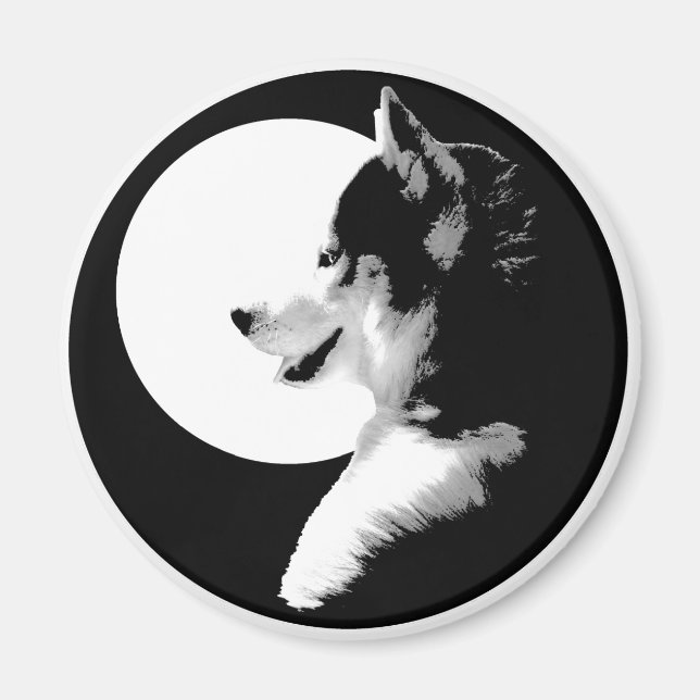 Husky Fridge Magnet Alaskan Sled Dog Magnet / Gift (Front)