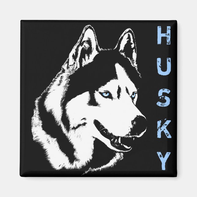 Husky Fridge Magnet Alaskan Sled Dog Magnet / Gift (Front)