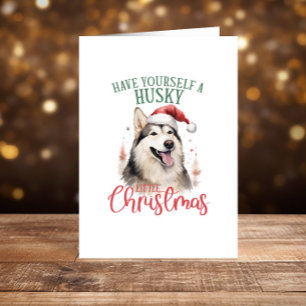 Husky funny Christmas Happy Holidays Holiday Card
