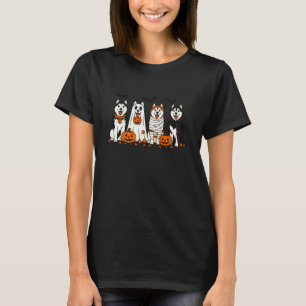 Husky Ghost Dogs Halloween Dog Lovers T-Shirt