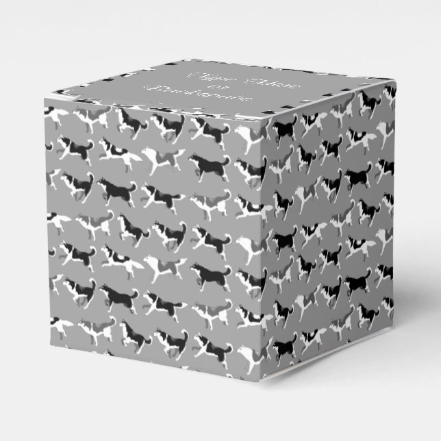 Husky Gift Box Personalise Husky Sled Dog Team Box (Front Side)