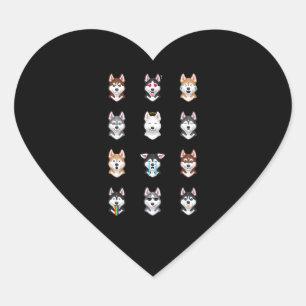 Husky Gift   Funny Siberian Husky Emoji Heart Sticker
