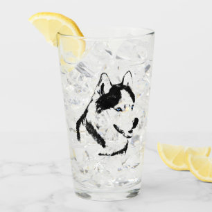 Husky Glasses Siberian Husky Pup Glass Personalise