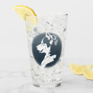 Husky Glasses Siberian Husky Pup Glass Personalise