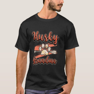 Husky Grandma Fur Mum Parent Love Dogs Paw T-Shirt