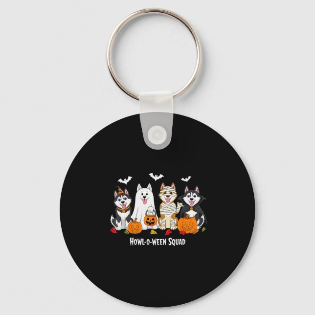 Husky Halloween Howl O Ween Squad  Key Ring (Front)