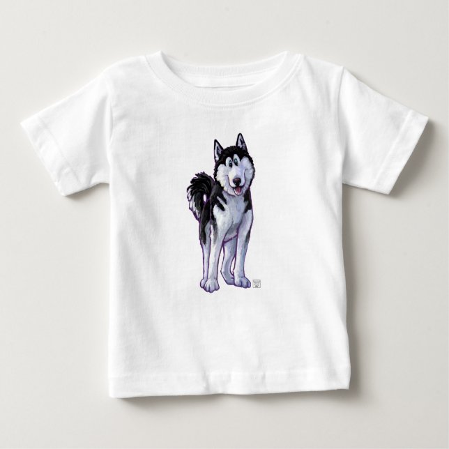 Husky Heads and Tails Baby T-Shirt (Front)