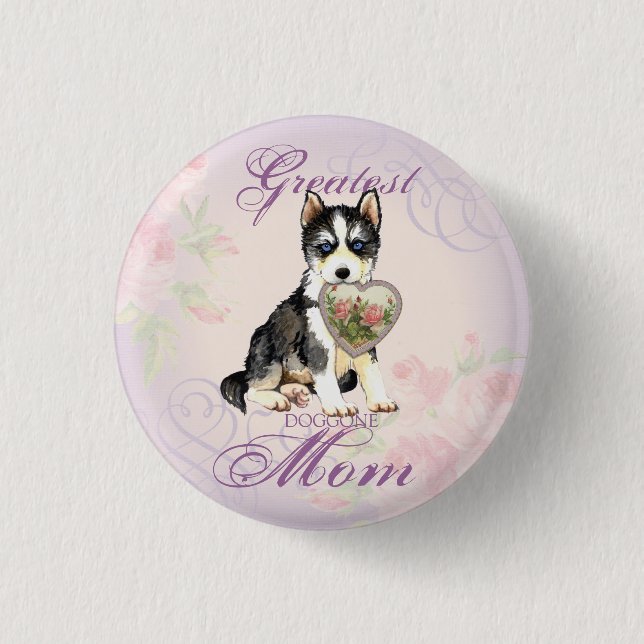Husky Heart Mum 3 Cm Round Badge (Front)